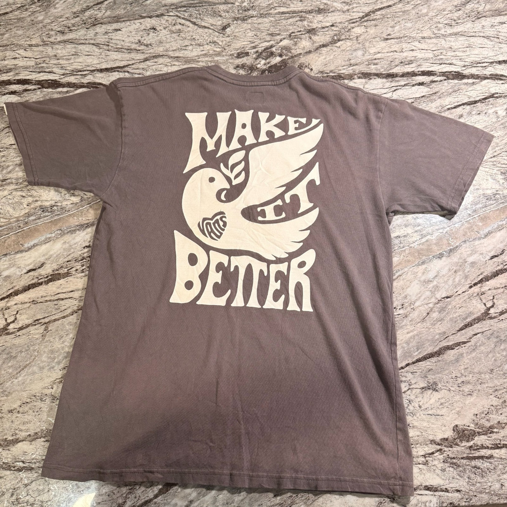 Vans Men's T-Shirt Short Sleeve Tee - BROWN - MEDIUM